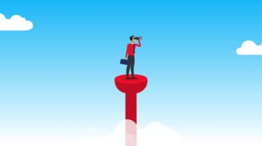 Kulede duran iş adamı başarı, kariyer bulma, iş sorunları kavramı arıyor.