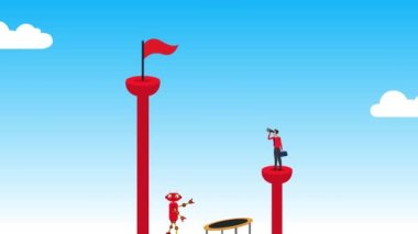 İnsan hedefe yapay zeka konseptiyle ulaşmak ister. İş adamının başarılı olmasına yardım eder.