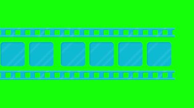 Film gerçek animasyon yeşil ekran efekti, şablon çizilmiş şerit, bantlanmış çizgi film stili 2d animasyon 4k