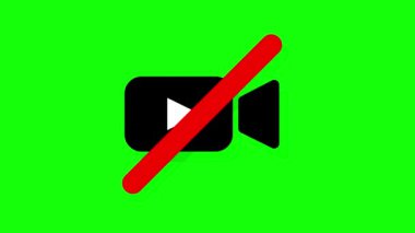 Kayıt sembolü yok, yeşil ekran 2d animasyonunda video yasaklı simge