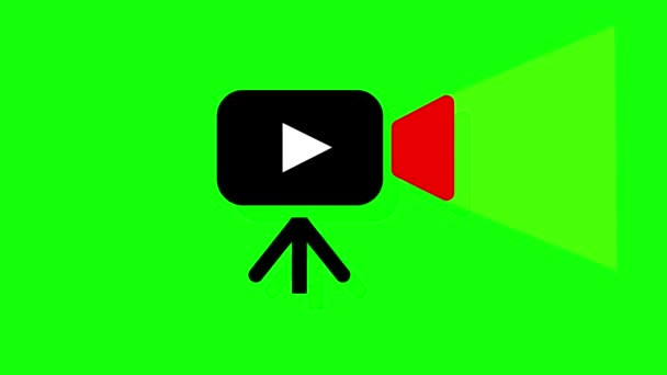 Videocamera Registrazione Schermo Schermo Verde Sfondo Animazione — Video Stock