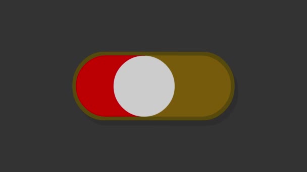 ボタンのアニメーションをオフにし 設定の可視化はアニメーションビジュアルインターフェイス要素 緑色のスイッチを赤色に変えます — ストック動画