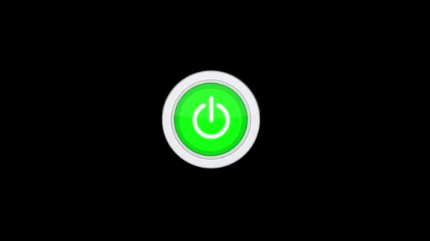 手のジェスチャー 手の押しボタン 設定の可視化によって赤い色にアニメーション化された視覚インターフェイス要素 緑色のスイッチを消して下さい — ストック動画