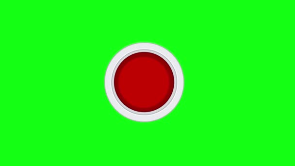 Cruz Icono Pulsar Animación Botón Rojo Pantalla Verde Marcas Verificación — Vídeo de stock