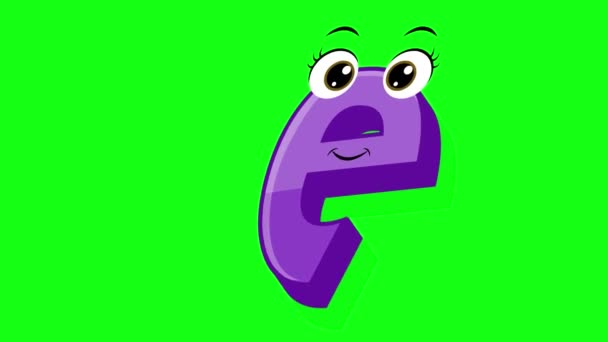 Buchstabe Animation Cartoon Stil Mit Grünem Hintergrund Alphabet Tanzende Buchstaben — Stockvideo