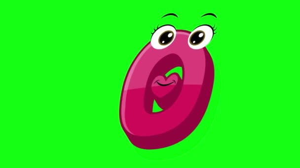Buchstabe Cartoon Stil Animation Mit Grünem Hintergrund Alphabet Tanzende Buchstaben — Stockvideo