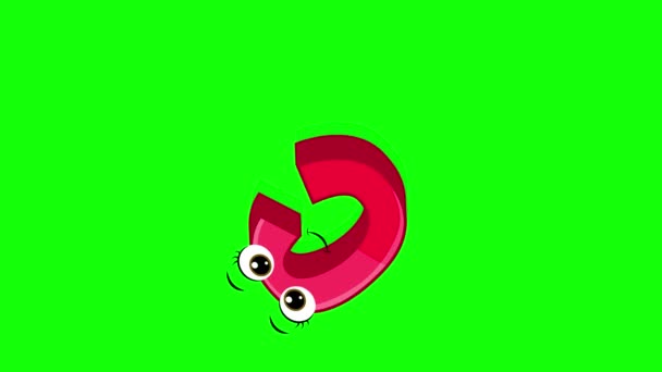 Cartoon Stil Buchstabe Animation Mit Grünem Hintergrund Alphabet Tanzende Buchstaben — Stockvideo