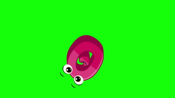 Літера Мультфільму Анімація Зеленим Екраном Алфавіт Танцюючі Літери Маленьких Дітей — стокове відео