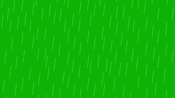 Einfache Regenanimation Auf Einem Grünen Bildschirmhintergrund — Stockvideo
