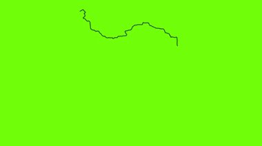 İran haritası basit siyah çizgi sanat 2D animasyon yeşil ekran arkaplan, İran bölge ana hatları animasyon video çizimi