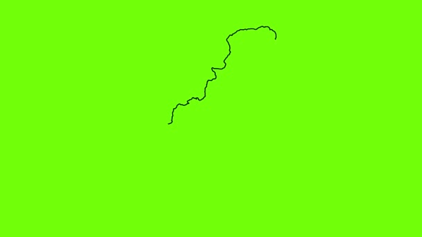 Pakistan Map Simple Black Line Art Animation Auf Grünem Bildschirm — Stockvideo