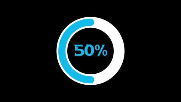 Laden Blauwe Ring Percentage Infographics Animatie — Stockvideo