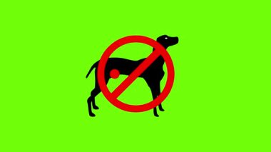 Köpeğe izin verilmiyor, evcil hayvanlara izin verilmiyor ve yeşil ekran arka planında köpek işareti yok. 2 boyutlu animasyon yasaklıyor.