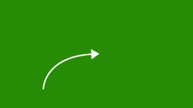 Eğri ok seti, el yapımı basit ok sembolü yeşil ekran arkaplanındaki grafik canlandırma videosu