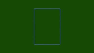 Dünya için E harfi. Küçük çocuklar için 2d çizgi film stili kart. Yeşil ekran arka planında animasyon.