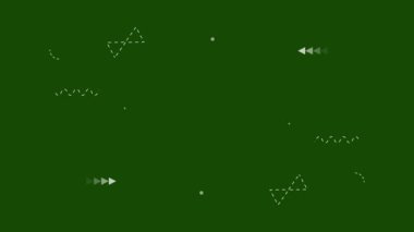 Soyut hareket grafik tasarım elemanlarını üst üste koy, geometrik şekillerin 2d animasyonu 4k hareketli görüntü yeşil ekran arka planı