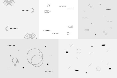 Soyut geometrik temel şekiller, arkaplanda grafik element bileşimi şablonu