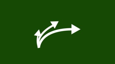 Basit ok kümesi, el yapımı ok sembolü yeşil ekran arkaplanındaki grafik canlandırma videosu