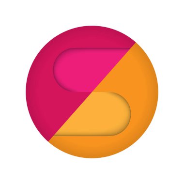 Soyut turuncu ve pembe arkaplan, reklam kağıdı dokusu çizimi için S harfi logosu