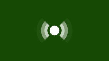 Radar navigasyonu, sonar radar dalgası veya ses dalgası, yeşil ekran arkaplanındaki hareket grafiği 4k video