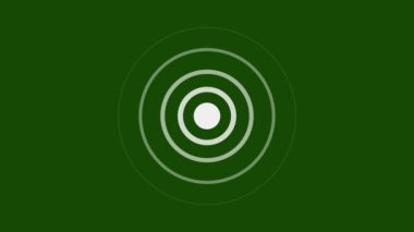 Sonar radar dalgası ya da ses dalgası, gemi navigasyonu, radar hareketi grafiği yeşil ekran arka planında 4k video
