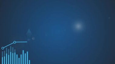Kar ve kar büyüme çubuğu grafiği, mali durum ekonomisi yükselişi, bilgi grafiği 4k animasyon videosu mavi gradyan fon