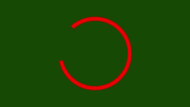 Kırmızı daire yeşil ekran arkaplanındaki benekli vurgulama hareketine devam ediyor