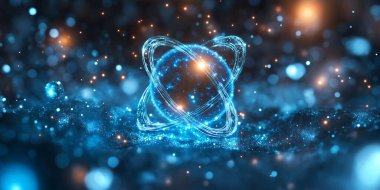 Parlayan atomların oluşturduğu soyut atom arkaplanı