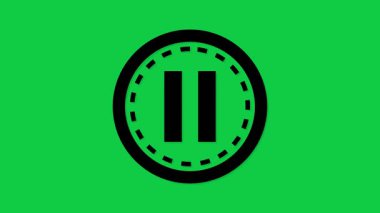 Çalmak için soyut duraklama ve yeşil ekran arkaplanındaki grafik animasyonunu kaplayan döngü ses nesnesi çalmak için durma, 4k görüntü