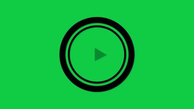 Ses nesnesini çalmak için duraklat, yeşil ekran arkaplanı üzerinde grafik animasyonu üstüste koy, 4k görüntü