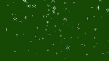 Kar tanesi örtüsü, yeşil ekran arkaplanındaki grafiksel canlandırma, 4k görüntü
