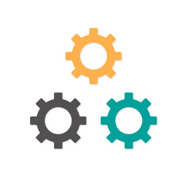 Renkli teçhizat veya ayar simgeleri seti, düzenlenebilir vuruş sembolü çizimi