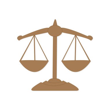 Adaletin ölçekleri sanat dengesi veya ölçekli düz ikon vektör resimleme sanatı