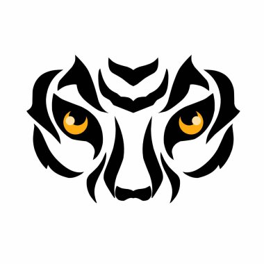 Çizim vektör grafikleri soyut kaplan yüzü ve dövmeler için uygun gözler.