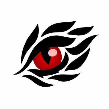 Kırmızı ejderha gözlü kabile sanatının çizim vektör grafikleri