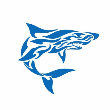 Kabile sanat tasarımı grafikleri soyut mavi köpekbalığı