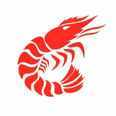 Kabile sanatının çizim vektör grafikleri kırmızı karides