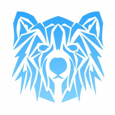 Kabile sanat tasarımı kutup ayısı kafasının çizim vektörü grafikleri