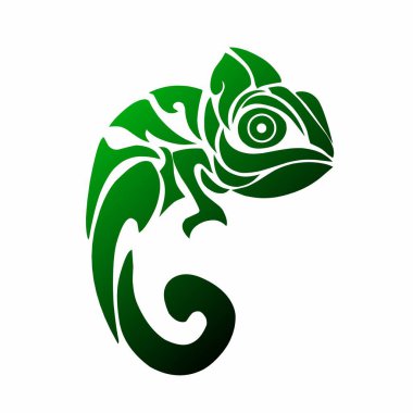 Kabile sanatının çizim vektör grafikleri dövme tasarımı bukalemun soyut