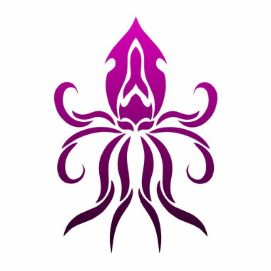 Kabile sanatının çizim vektör grafikleri soyut mürekkep balığı tasarımı