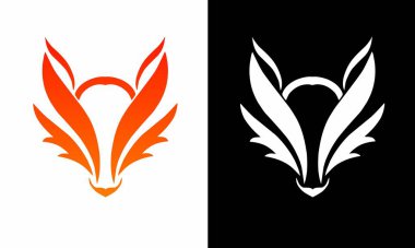 Şablon logo tasarımının illüstrasyon vektör grafikleri soyut semboller tilki başlığı