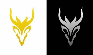 Şablon logo tasarım sembolü geyik başı grafikleri