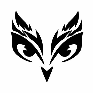 Tasarımın illüstrasyon vektörü bir çift göz ile yüz baykuşu