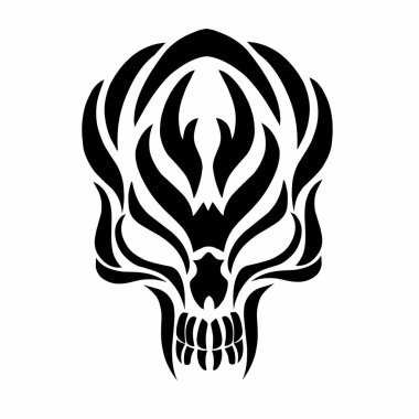 Kabile sanat tasarımı soyut kafatasının çizim vektörü