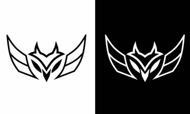 Şablon logo dizayn baykuş başlığının çizim vektörü grafiği