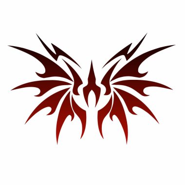 Kabile sanatının çizim vektörü soyut tasarım kanatları şeytanı