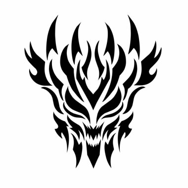 Kabile sanatının çizim vektörü soyut tasarım yüz şeytanı