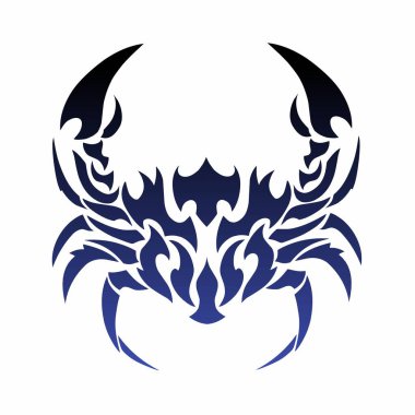 Kabile sanatının çizim vektörü soyut dövme yengeci