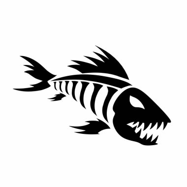 illustration vector graphic of design tribal art fish skeleton tattoo clipart