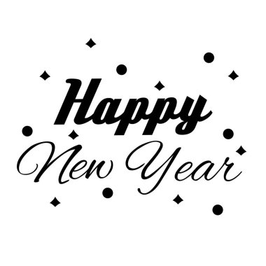 Yeni yılın metin yazımının illüstrasyon vektörü çizimi